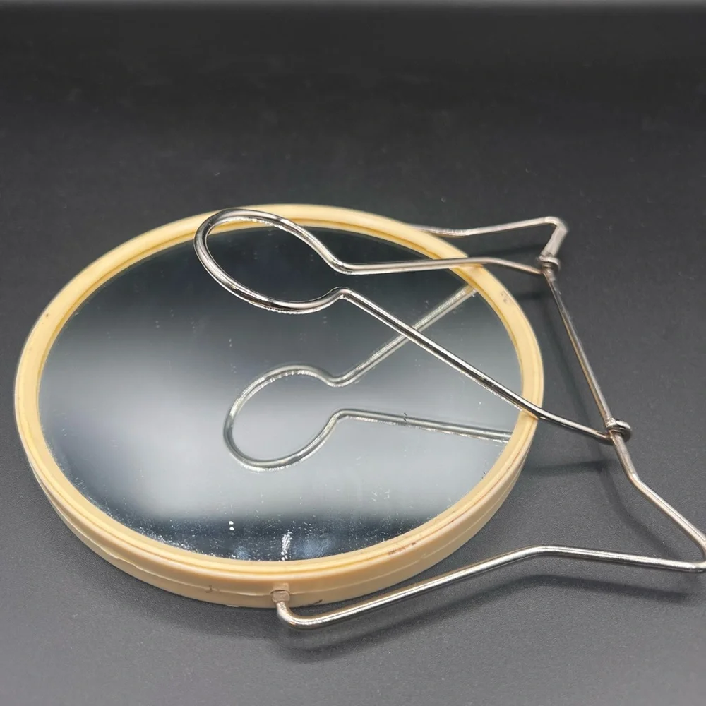 Vintage Vanity Travel Shaving mirror swivel Vintage barber Hanging Tripod 1960s